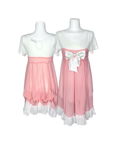 pink glitter chiffon ribbon dress