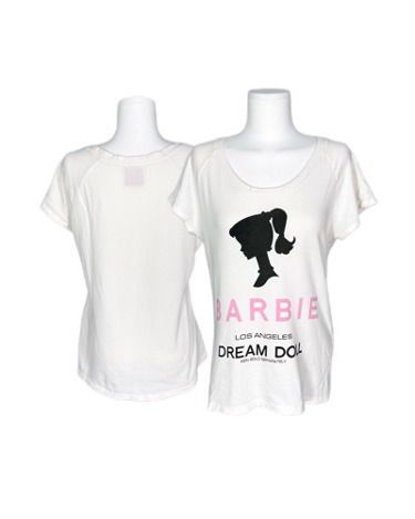 BARBIE x AIMERFEEL logo white t-shirt