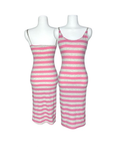 pink stripe slim dress