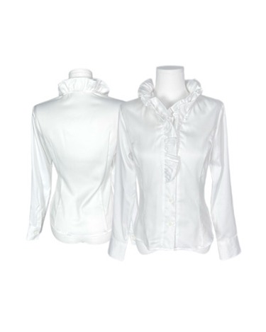 white frill collar blouse
