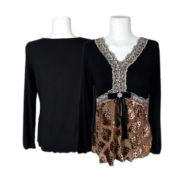 patterned ribbon lace top