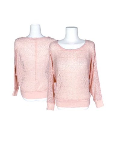 glitter pink see-through knit