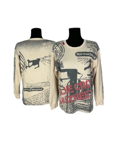 grunge boarder printing sweatshirt