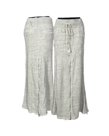 zip-up slit long skirt