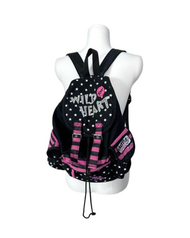 kitsch pink strap backpack