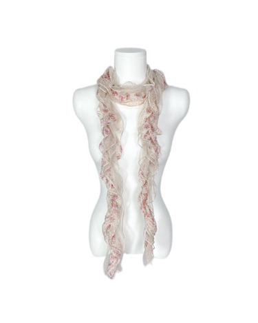 lace flower shirring scarf
