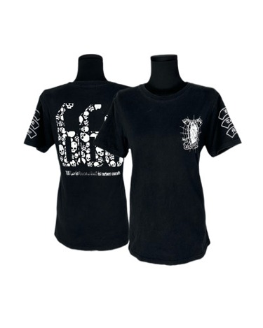 666 skull printing t-shirt