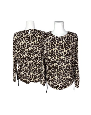 leopard shirring t-shirt