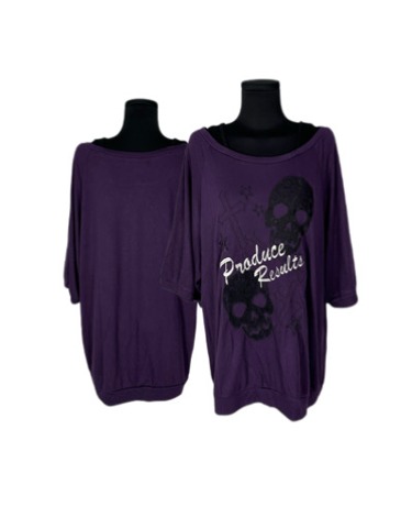 layered sleeve violet skull t-shirt