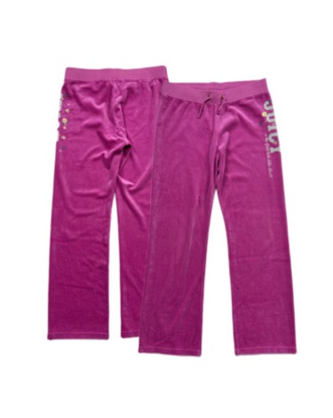 JUICY COUTURE low-rise pink velvet pants