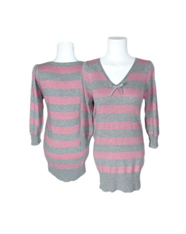 glitter pink stripe ribbon knit
