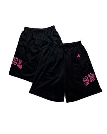 CHAMPION pink logo shorts