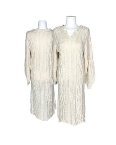 ivory cable knit long dress