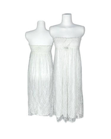 white lace banding dress