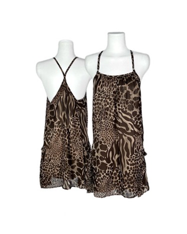 leopard string pocket dress