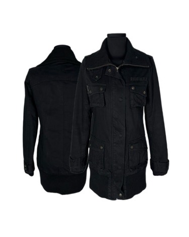 black military pocket zip-up jacket