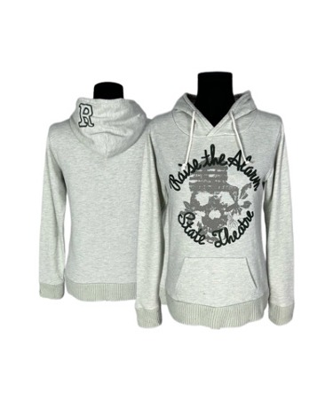 grunge skull lettering hood t-shirt