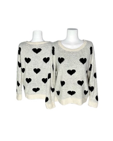 heart pattern soft sweater