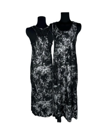 grunge pattern lace sleeveless dress