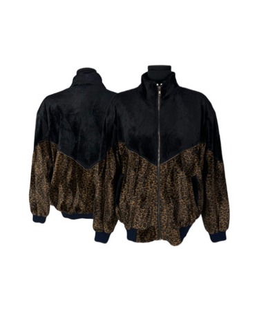 leopard velvet bomber jacket
