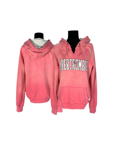 ABERCROMBIE washed peach slit-neck hoodie