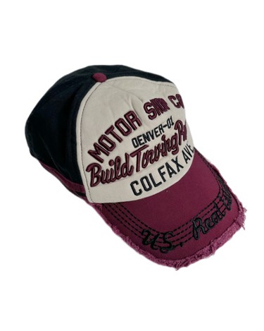 embroidery lettering grunge cap