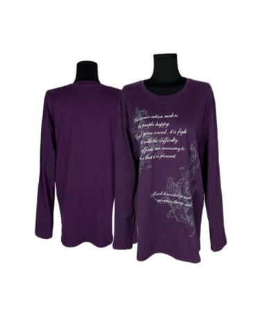 purple punk lettering t-shirt