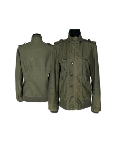 grunge khaki zip-up jacket