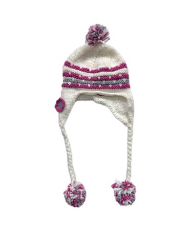 pink bell knit hat