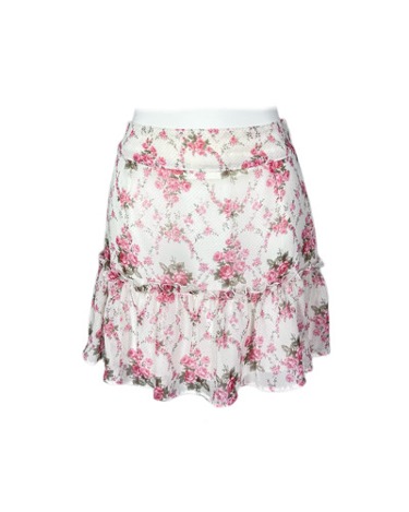 rose pattern glitter skirt