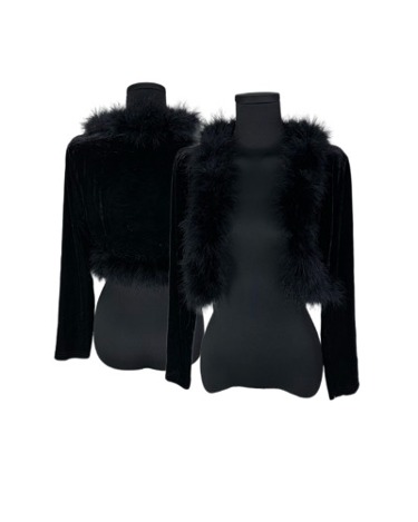 black fur velvet bolero