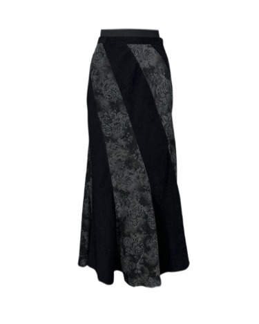 dark rose gored long skirt