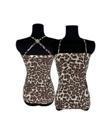 leopard cross cubic string top