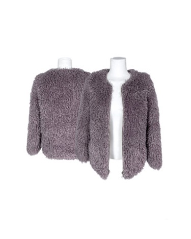 purple fur zip-up jacket
