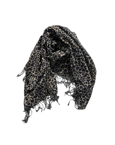 leopard fringe scarf