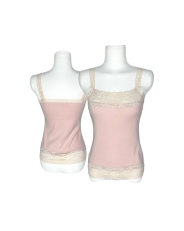 L&#039;EST ROSE lace pink sleeveless top