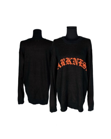 gothic lettering jacquard knit
