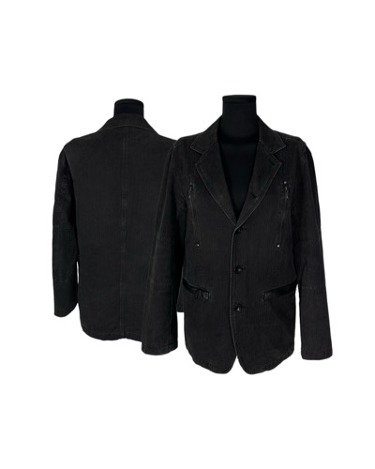 detail black denim blazer