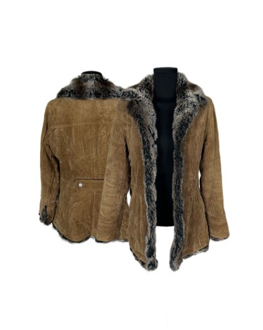 brown corduroy fur jacket