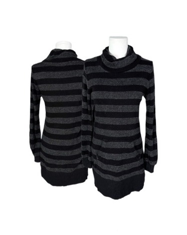 charcoal stripe knit dress