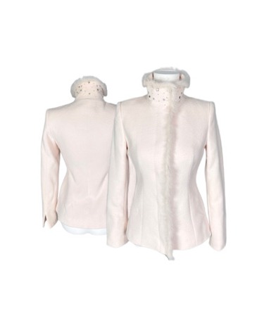 pale pink fur wool jacket