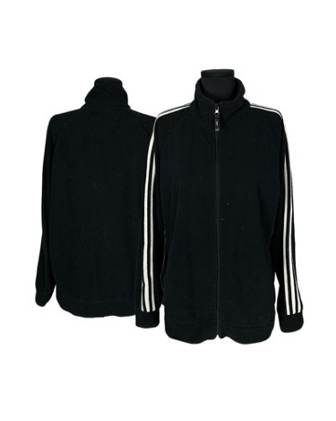 3-line sleeve fleece zip-up