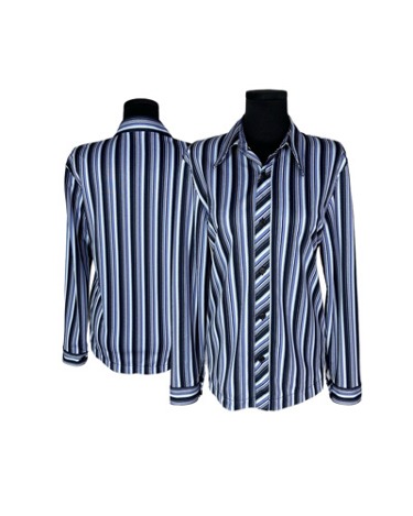TORNADO MART blue pinstripe shirt