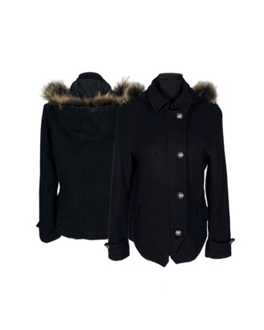 PPFM fur hood wool jacket