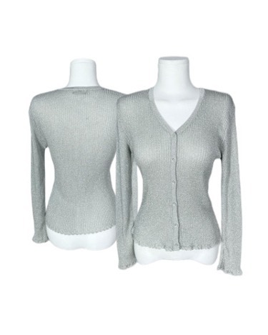 COURREGES silver glitter cardigan