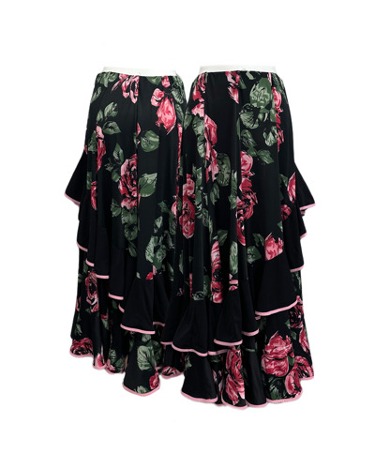 rose patter frill flare skirt