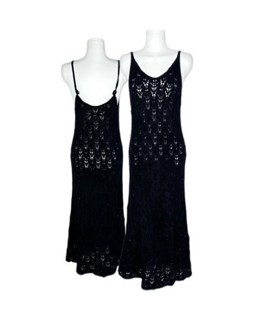 black crochet long dress