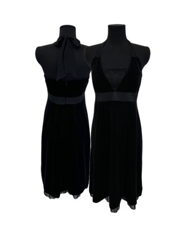 black velvet halter dress
