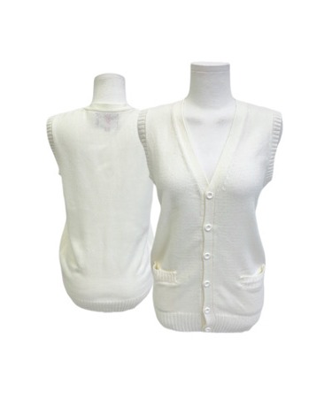 white button knit vest
