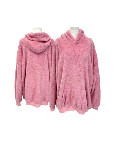 pink fleece over hood t-shirt